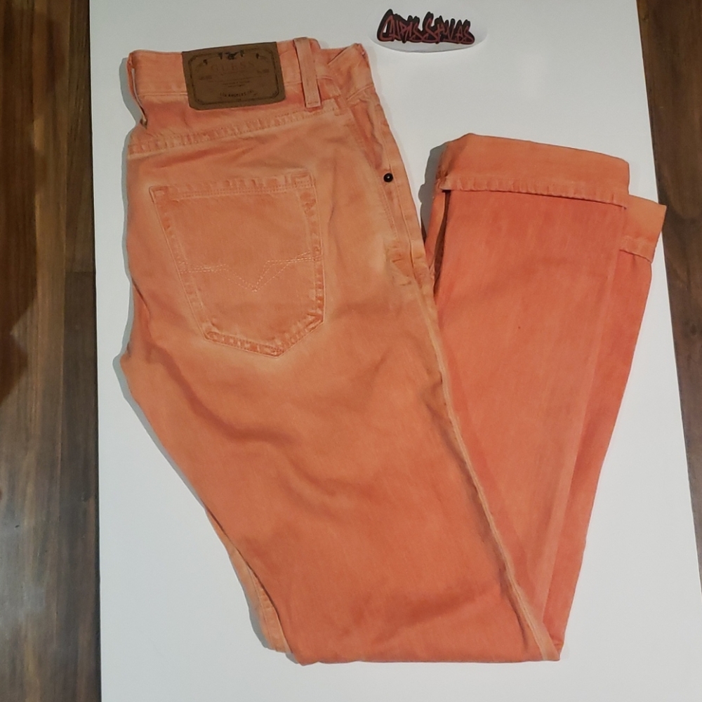 Early 2000s guess Los Angeles stonewash Peach jean